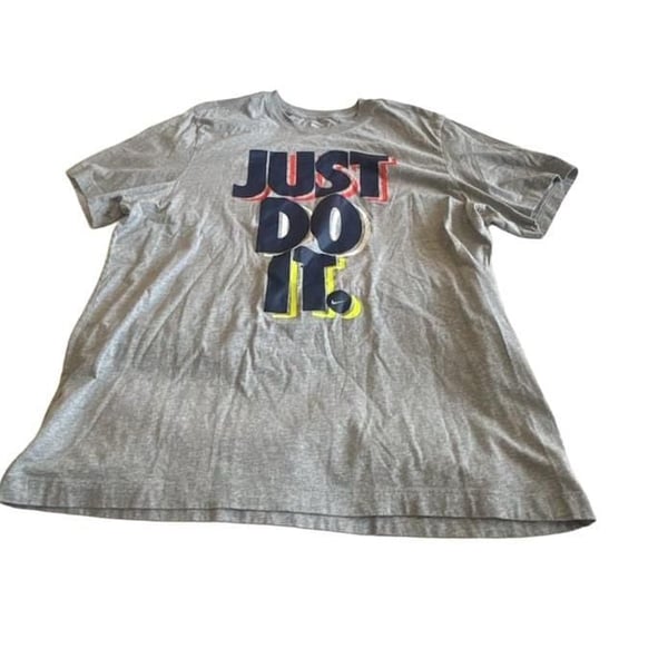 Nike Just Do It Graphic T-Shirt Gray Men's Size XL