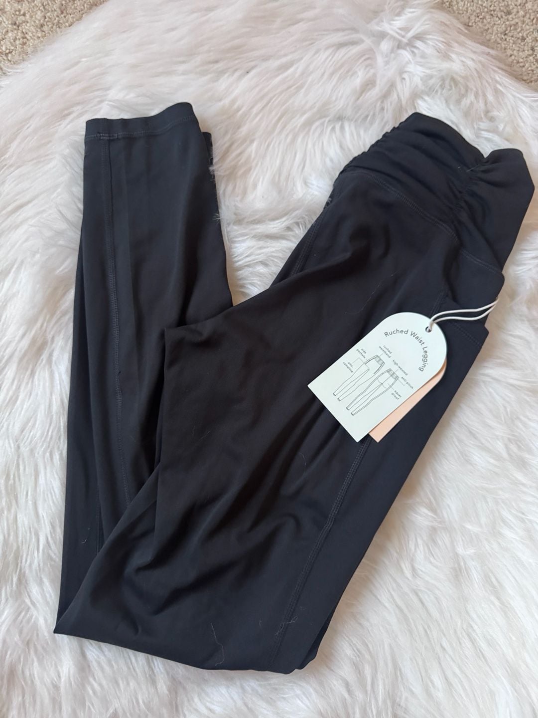 NWT Blogilates Ruched Waist Leggings Black Small 11