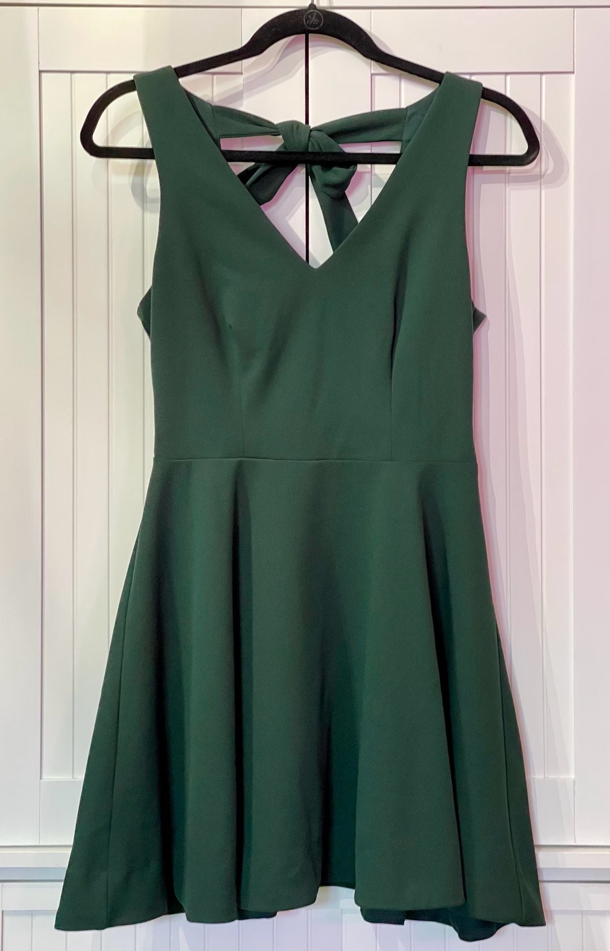B. Darlin Forest Green Fit and Flare Dress with Tie Back Size 5/6 2