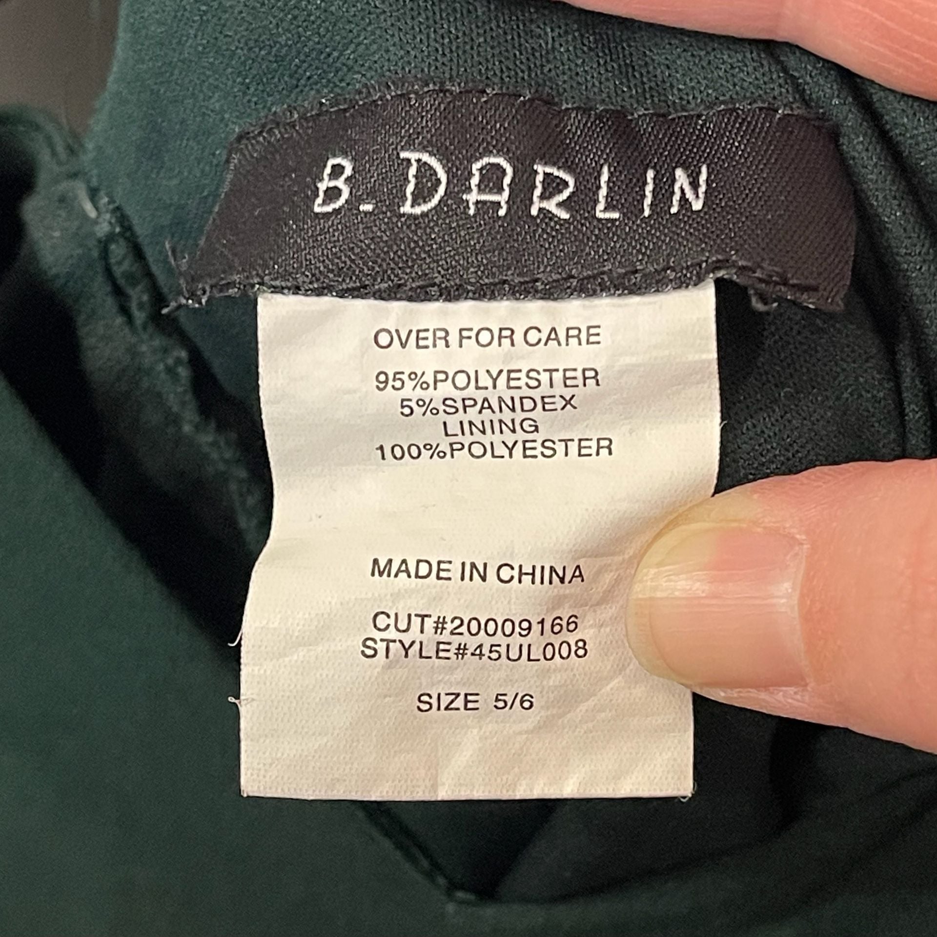 B. Darlin Forest Green Fit and Flare Dress with Tie Back Size 5/6 4