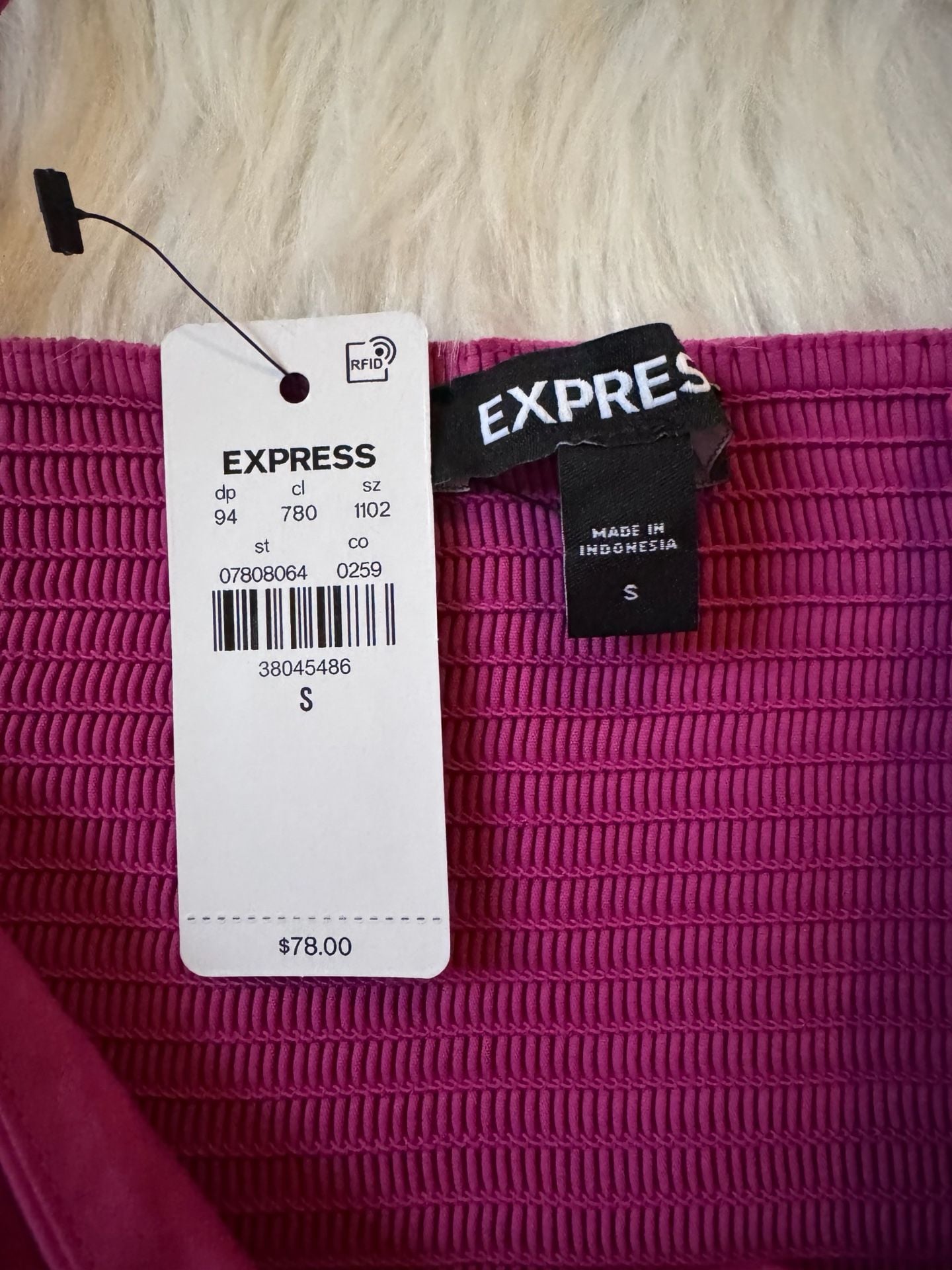 NWT Express Fuchsia Bubble Hem Mini Dress Spaghetti Strap V-Neck Size S 5