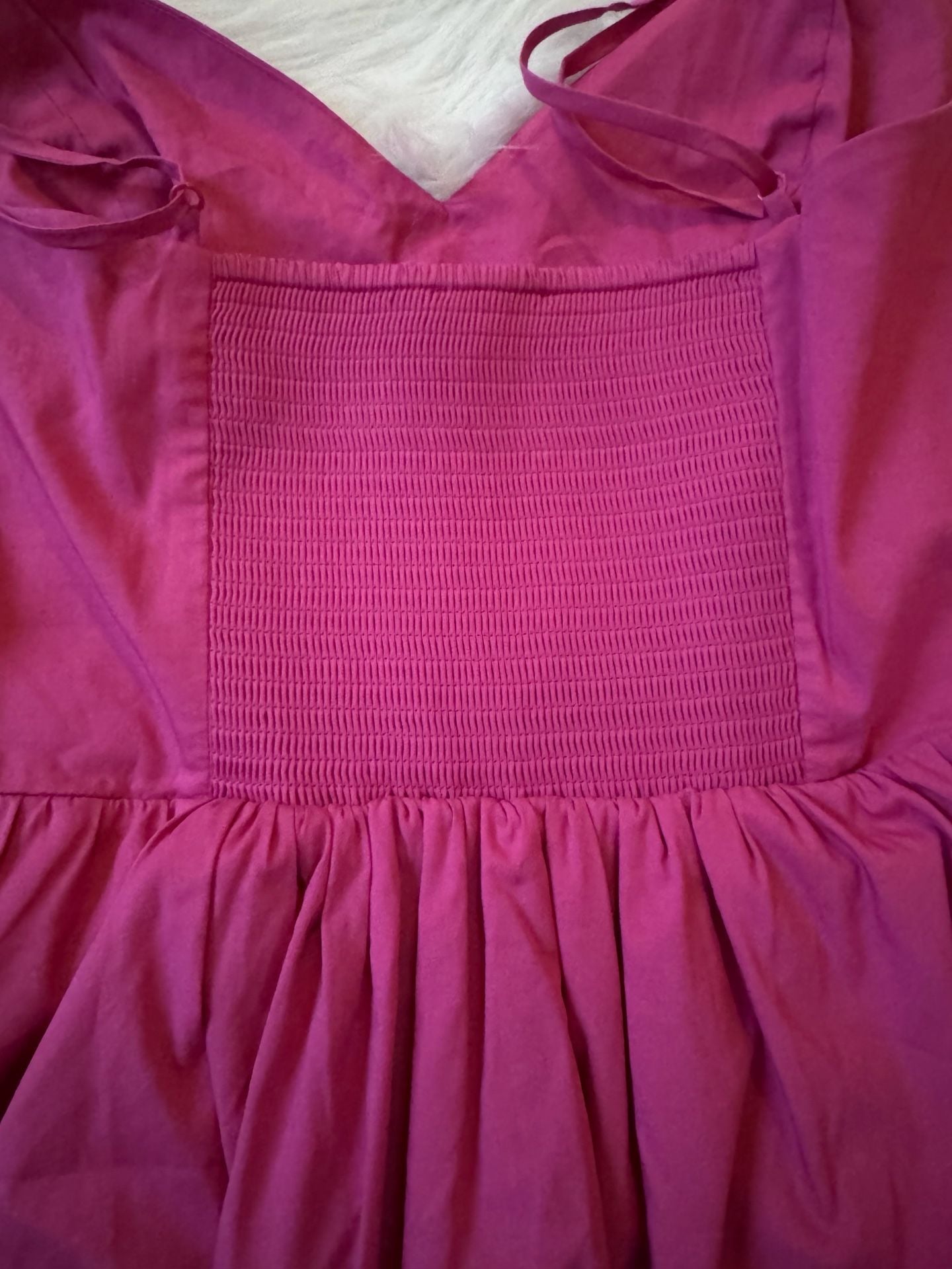 NWT Express Fuchsia Bubble Hem Mini Dress Spaghetti Strap V-Neck Size S 7