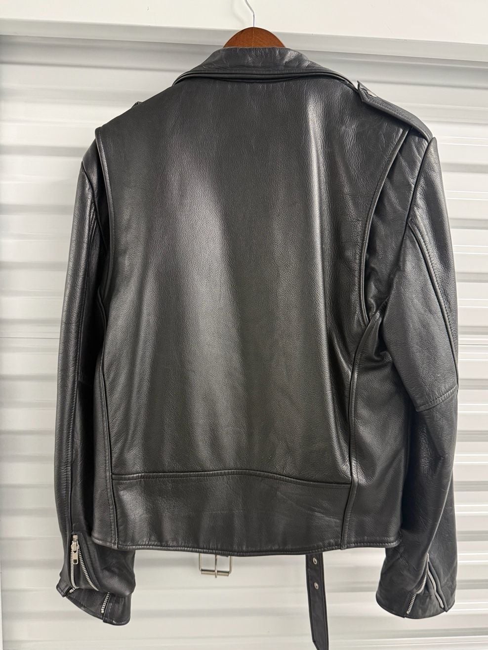 Vintage Open Road Thinsulate Black Leather Motorcycle Biker Jacket Size 36 4