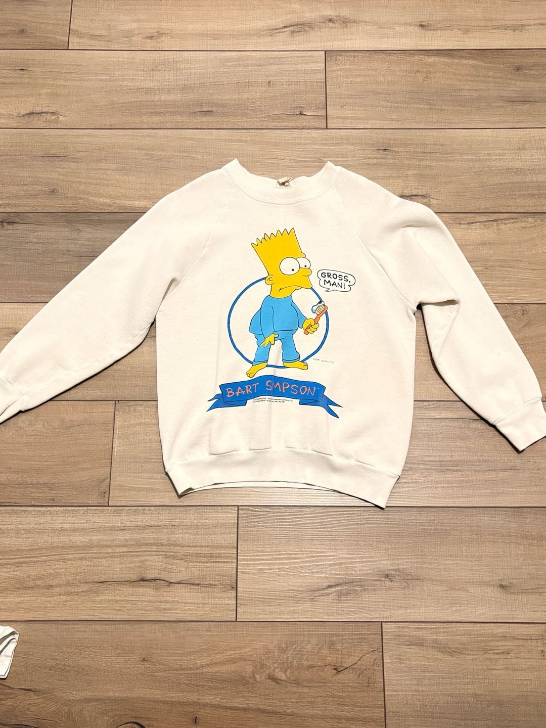 Vintage 1990 Bart Simpson Gross Man Graphic Crewneck Sweatshirt 1