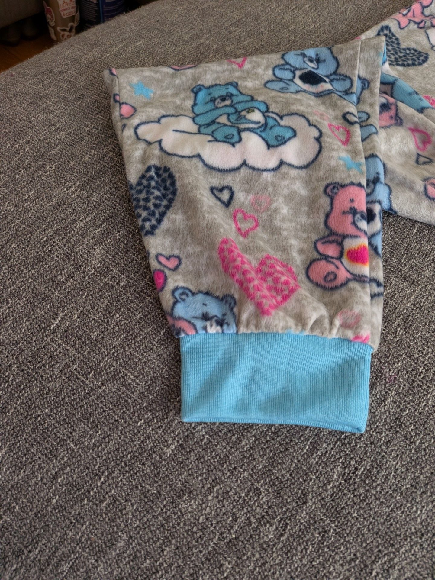 Care Bears Gray Print Fleece Cuffed Pajama Pants Size M 8-10 5