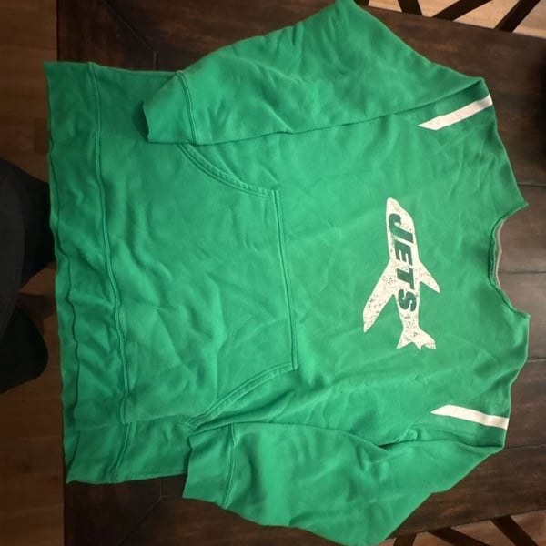 Fanatics Pro Line New York Jets Vintage Logo Kelly Green Pullover Hoodie