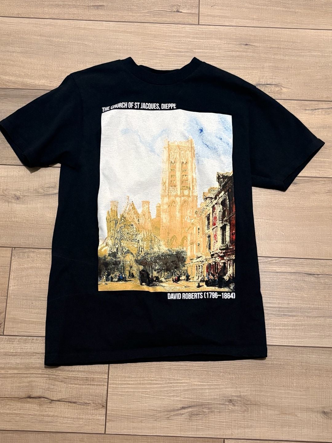 David Roberts The Church of St. Jacques, Dieppe Black Graphic T-Shirt 2