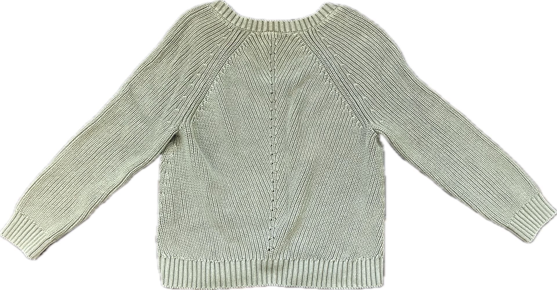 Marine Layer Women Camel 100% Cotton V-Neck Chunky Knit Sweater w Pointelle 8