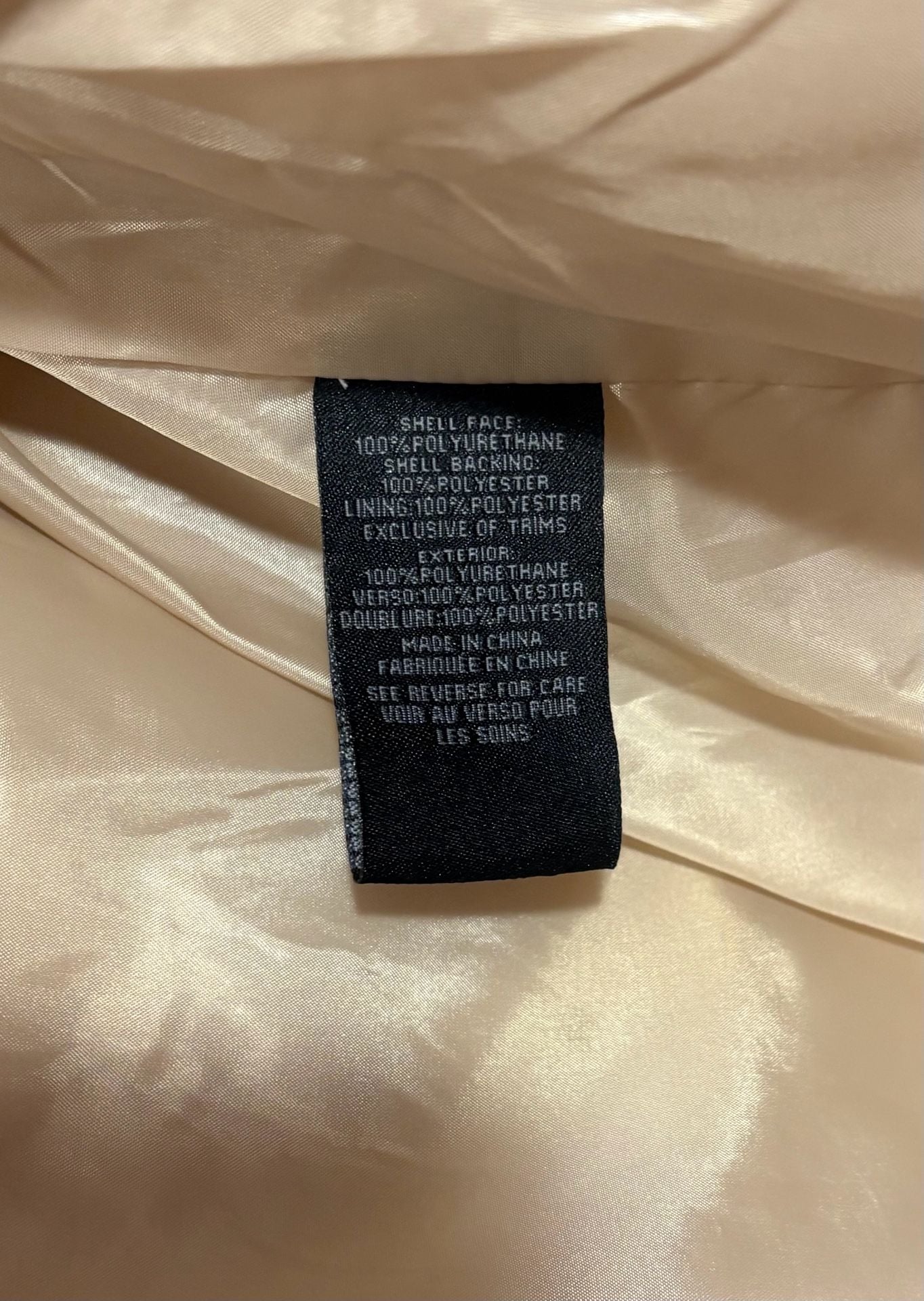 Steve Madden OLA400H Champagne Faux Leather Zip Jacket 6