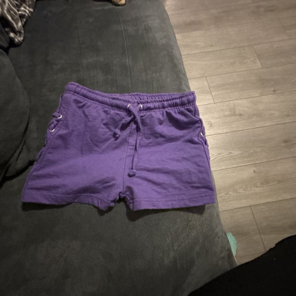 DARI Purple Drawstring Sweat Shorts with Lace-Up Sides