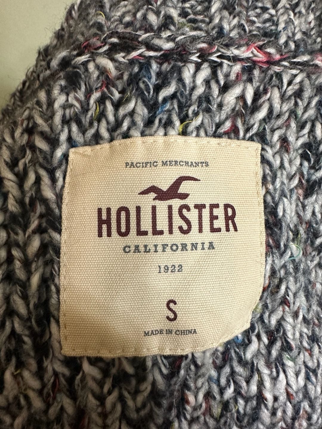 Hollister Pacific Merchants 1922 Marled Open Front Cardigan Sweater Size S 3