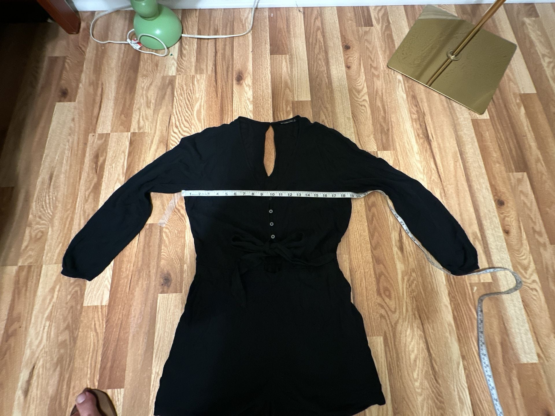 Abercrombie & Fitch Black Long Sleeve Tie Front Romper L 9