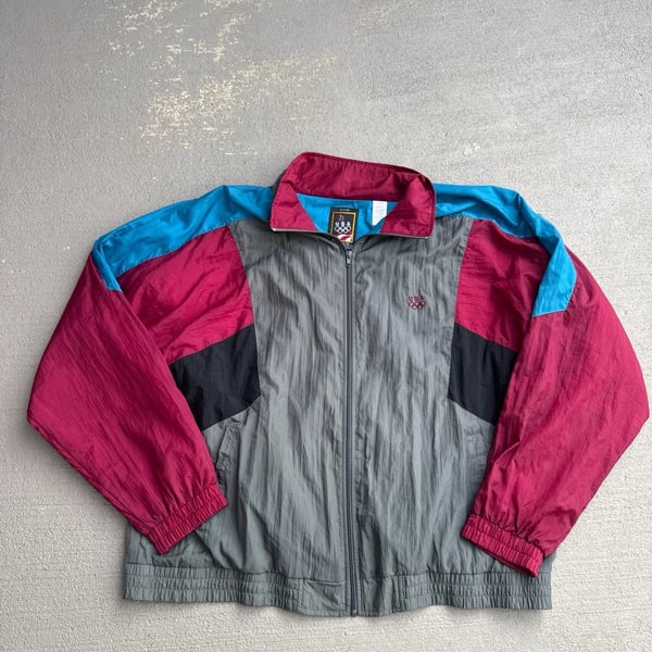 Vintage USA Olympic Brand Apparel JCPenney Colorblock Windbreaker Jacket