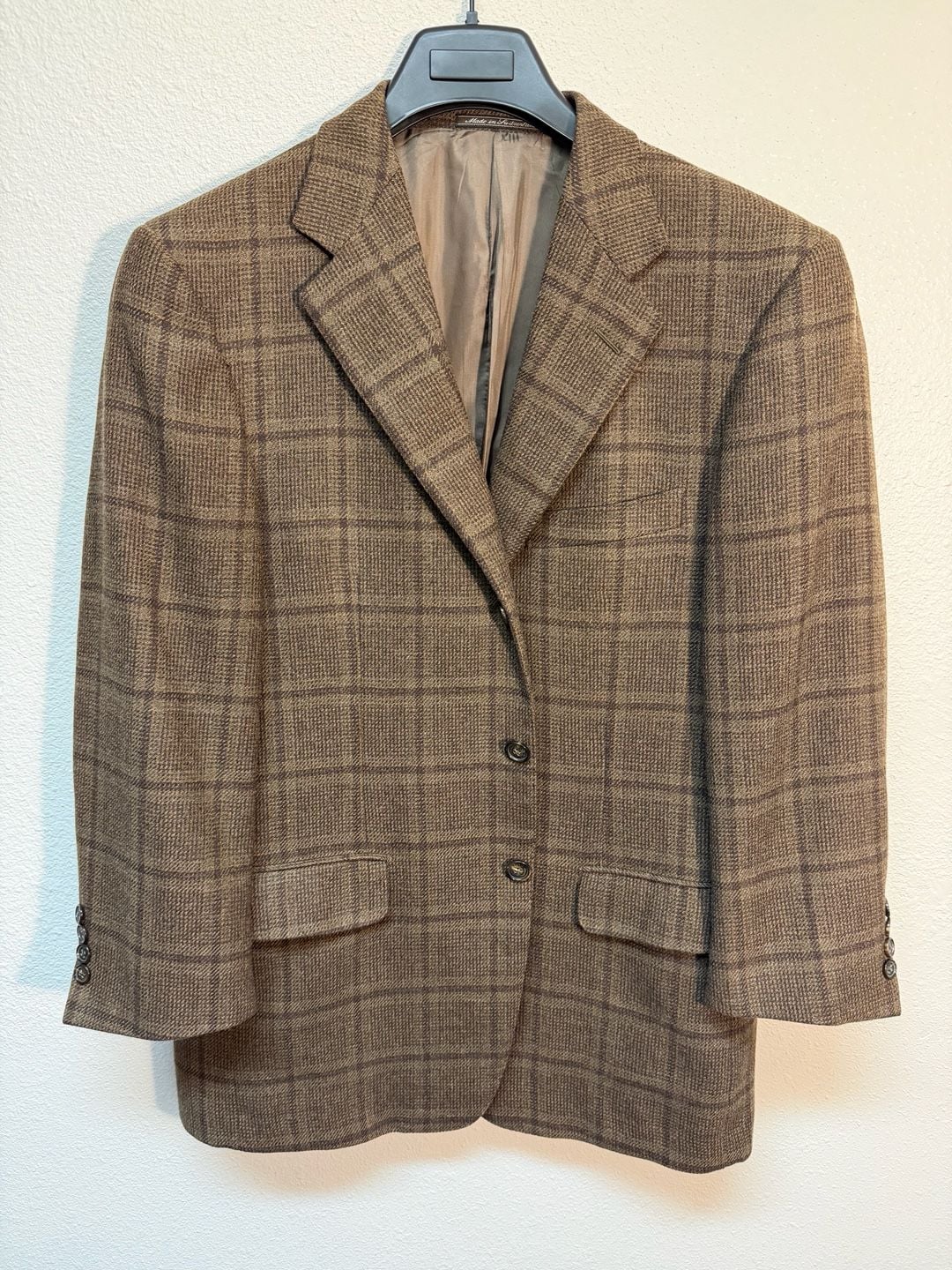 Ermenegildo Zegna Brown Plaid Blazer Sport Coat 100% Wool Men's 50C US 40S Short 2