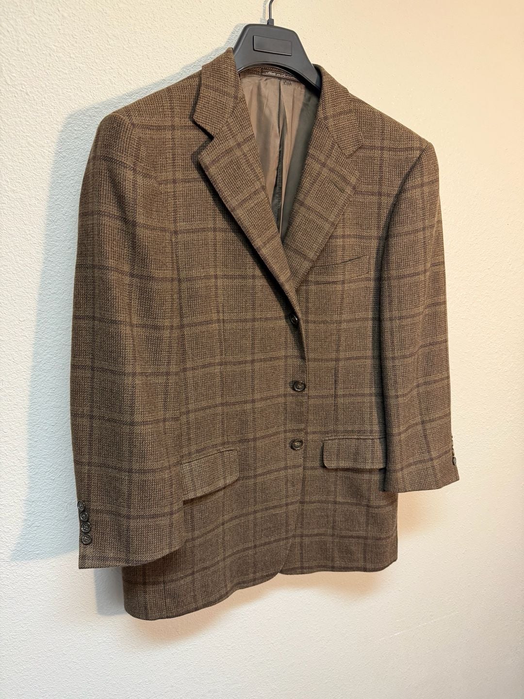 Ermenegildo Zegna Brown Plaid Blazer Sport Coat 100% Wool Men's 50C US 40S Short 3