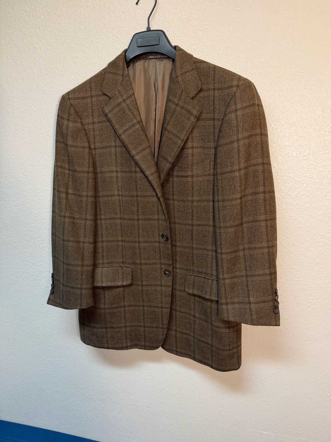 Ermenegildo Zegna Brown Plaid Blazer Sport Coat 100% Wool Men's 50C US 40S Short 4