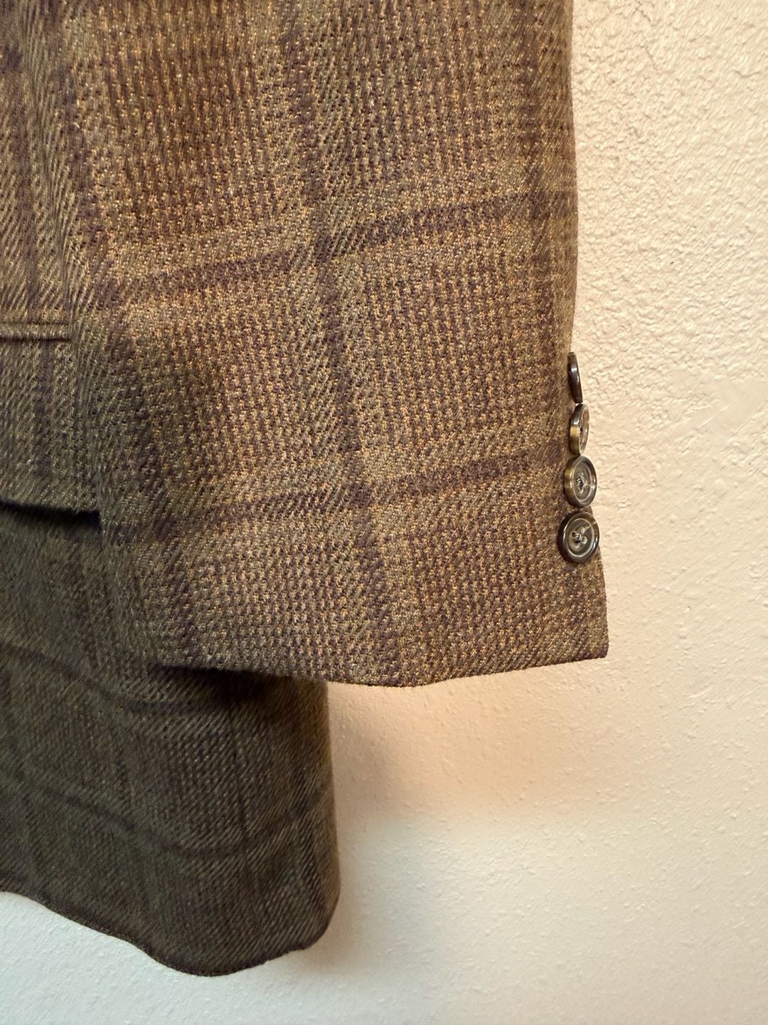 Ermenegildo Zegna Brown Plaid Blazer Sport Coat 100% Wool Men's 50C US 40S Short 6