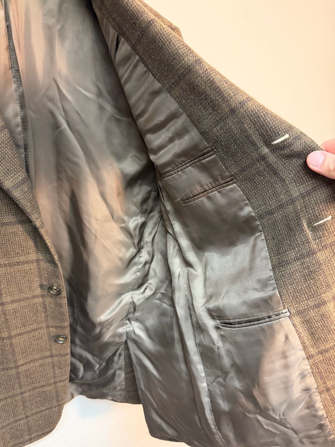 Ermenegildo Zegna Brown Plaid Blazer Sport Coat 100% Wool Men's 50C US 40S Short 9