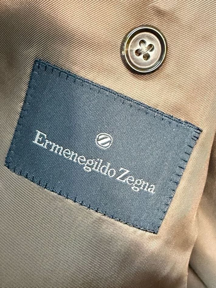 Ermenegildo Zegna Brown Plaid Blazer Sport Coat 100% Wool Men's 50C US 40S Short 7