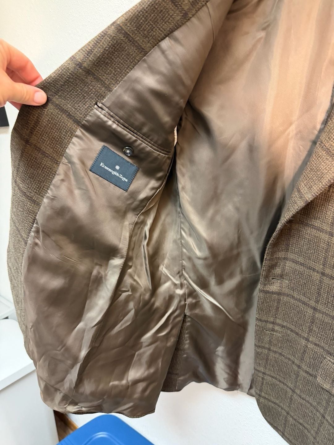 Ermenegildo Zegna Brown Plaid Blazer Sport Coat 100% Wool Men's 50C US 40S Short 10