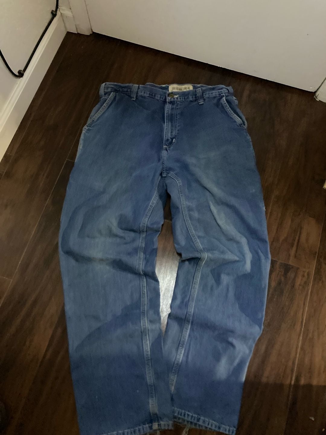 Carhartt Dungaree Fit Carpenter Jeans Medium Wash Denim Size 36x32 2
