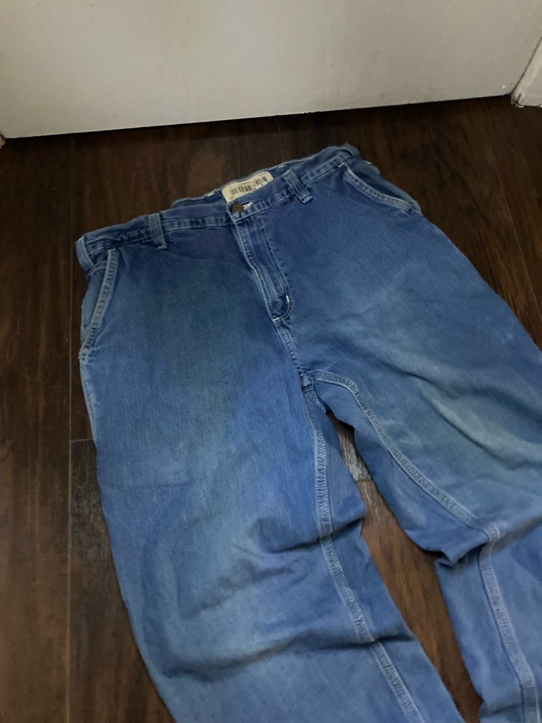 Carhartt Dungaree Fit Carpenter Jeans Medium Wash Denim Size 36x32 3