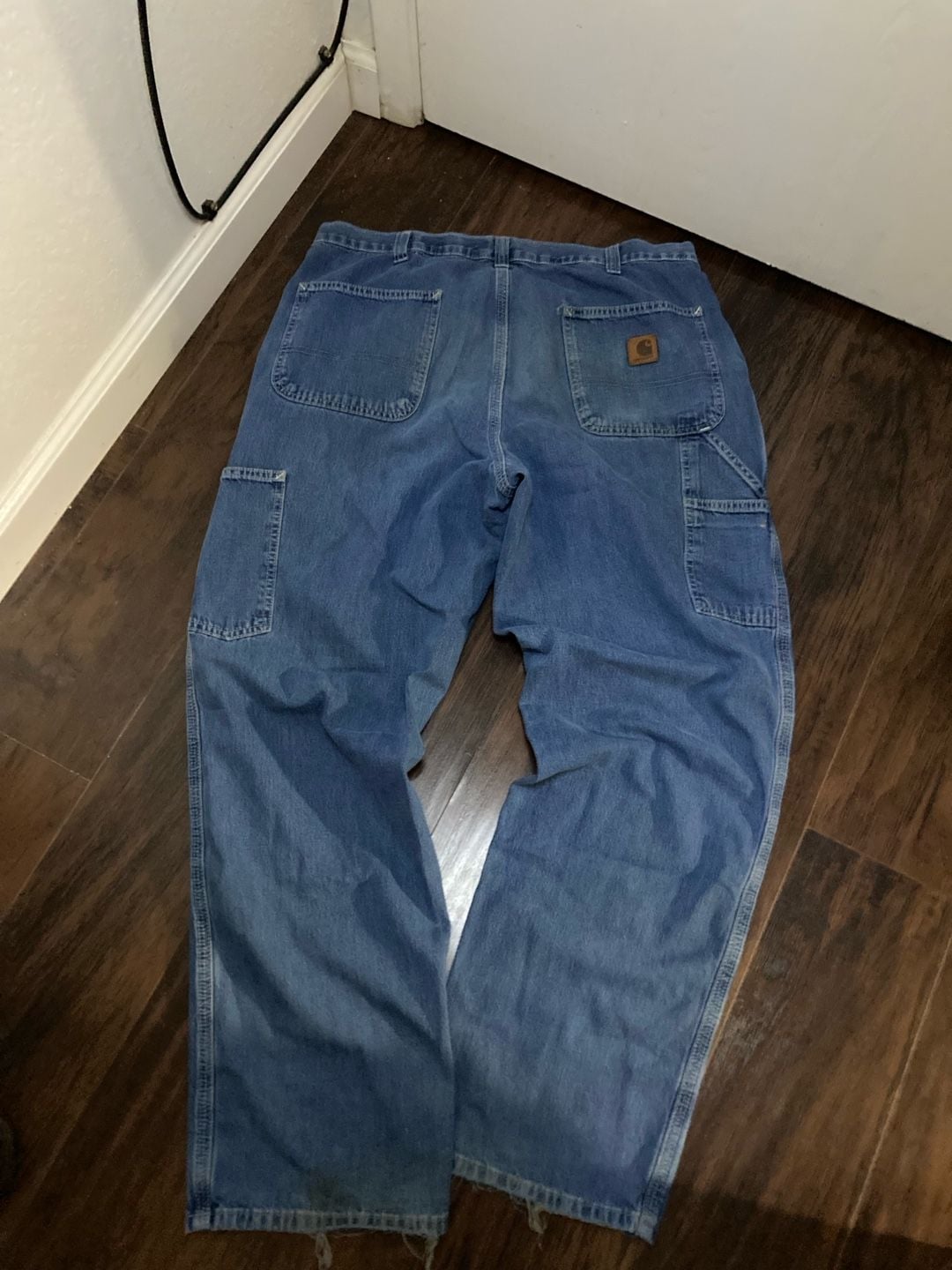 Carhartt Dungaree Fit Carpenter Jeans Medium Wash Denim Size 36x32 4