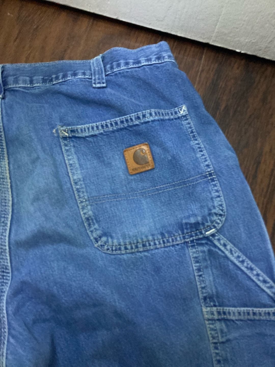 Carhartt Dungaree Fit Carpenter Jeans Medium Wash Denim Size 36x32 5