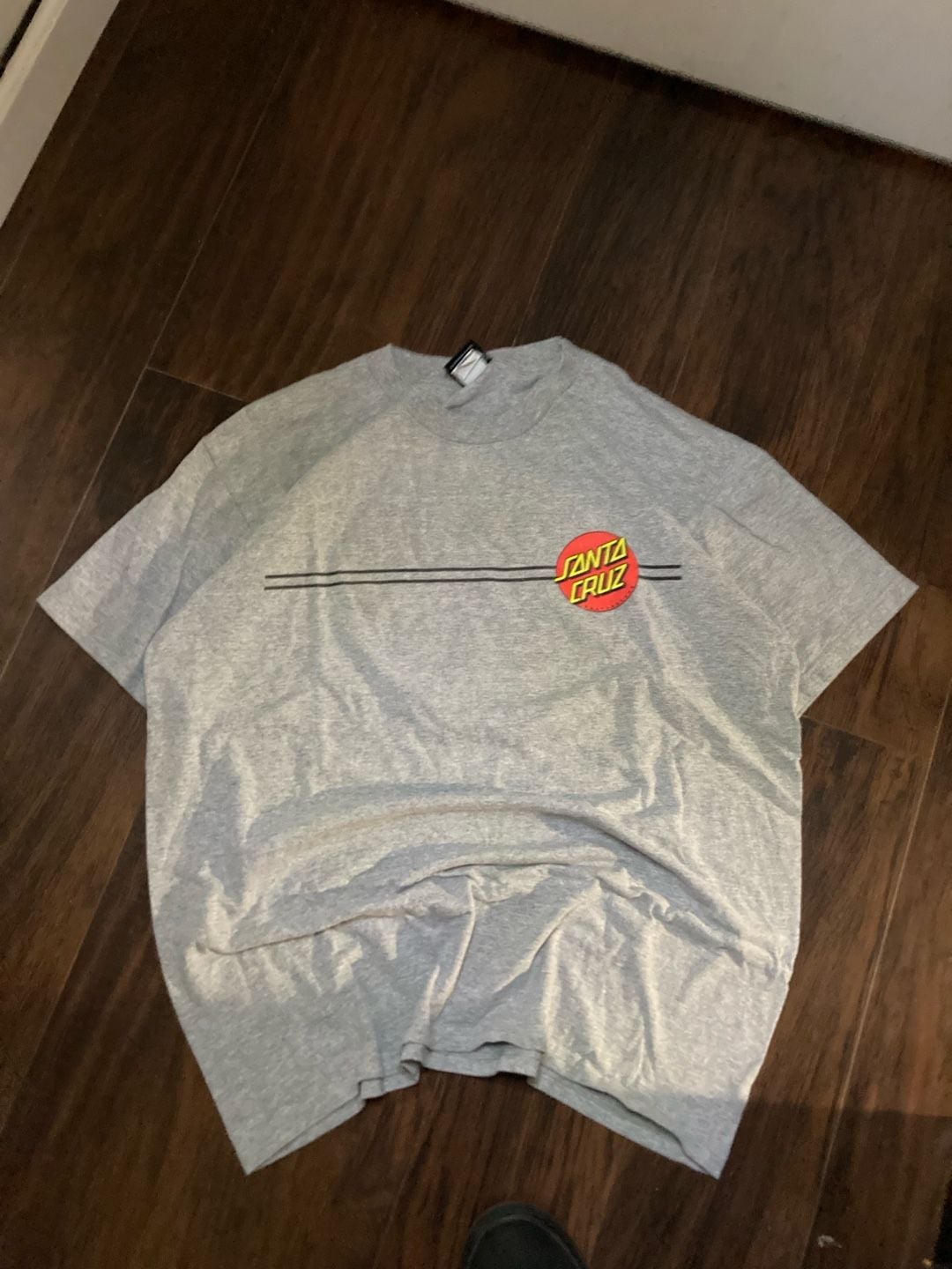 Santa Cruz Classic Dot Heather Gray Skateboarding T-Shirt 1