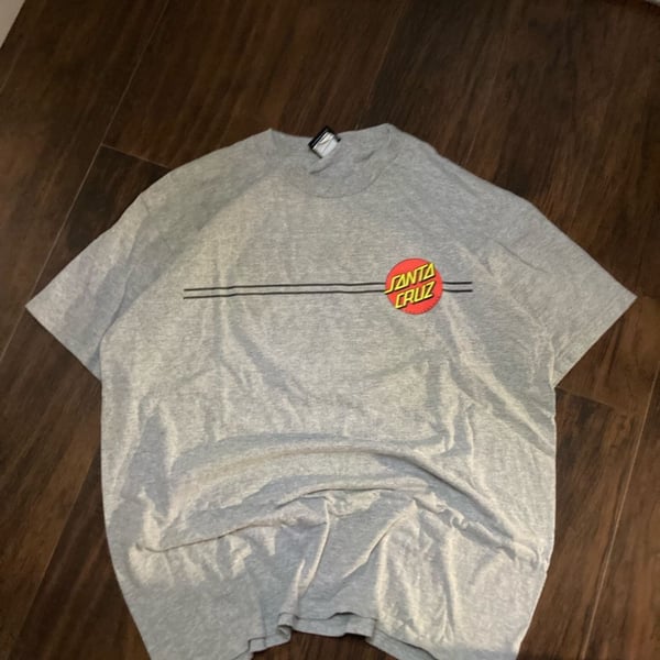 Santa Cruz Classic Dot Heather Gray Skateboarding T-Shirt
