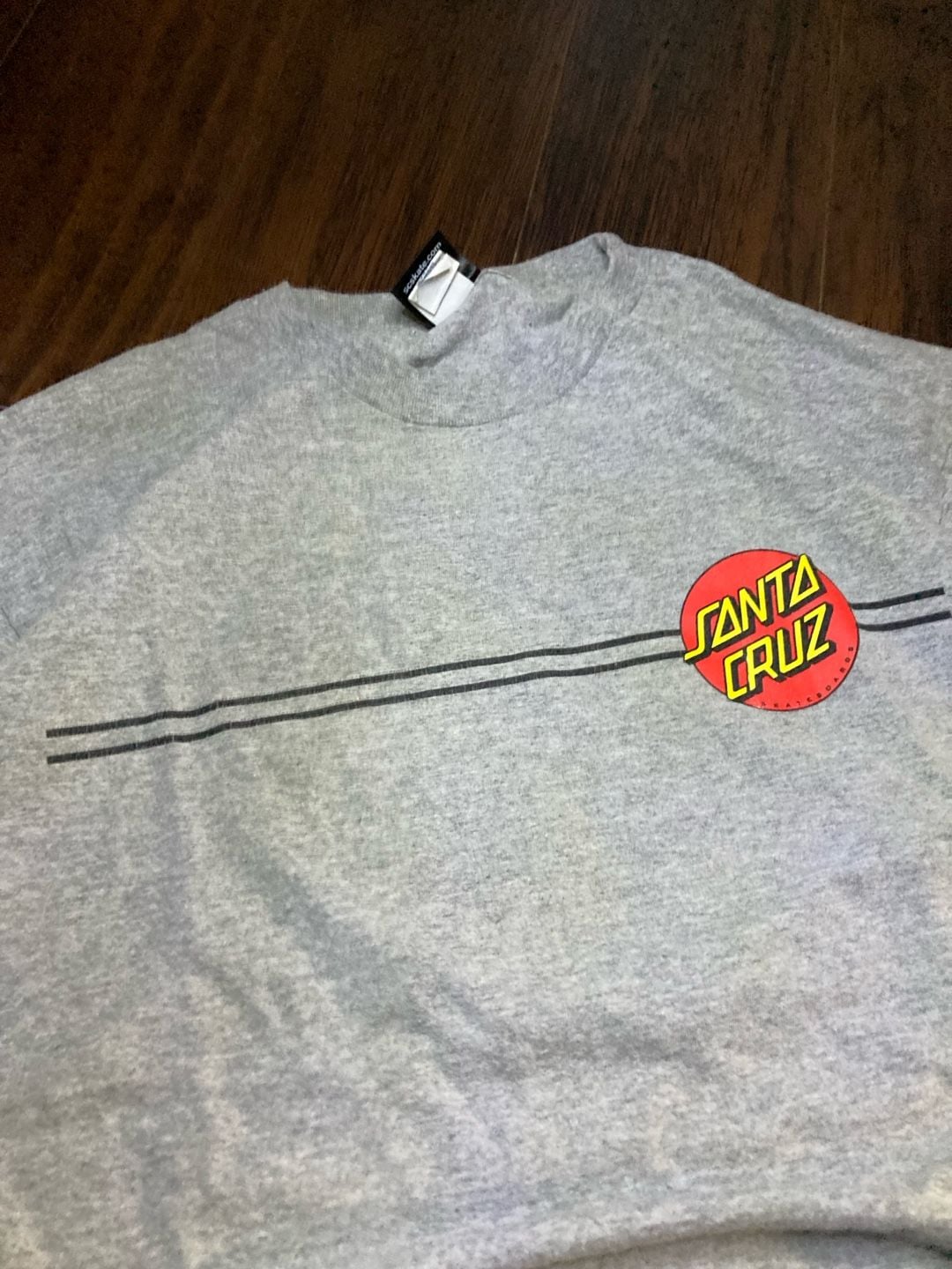 Santa Cruz Classic Dot Heather Gray Skateboarding T-Shirt 2
