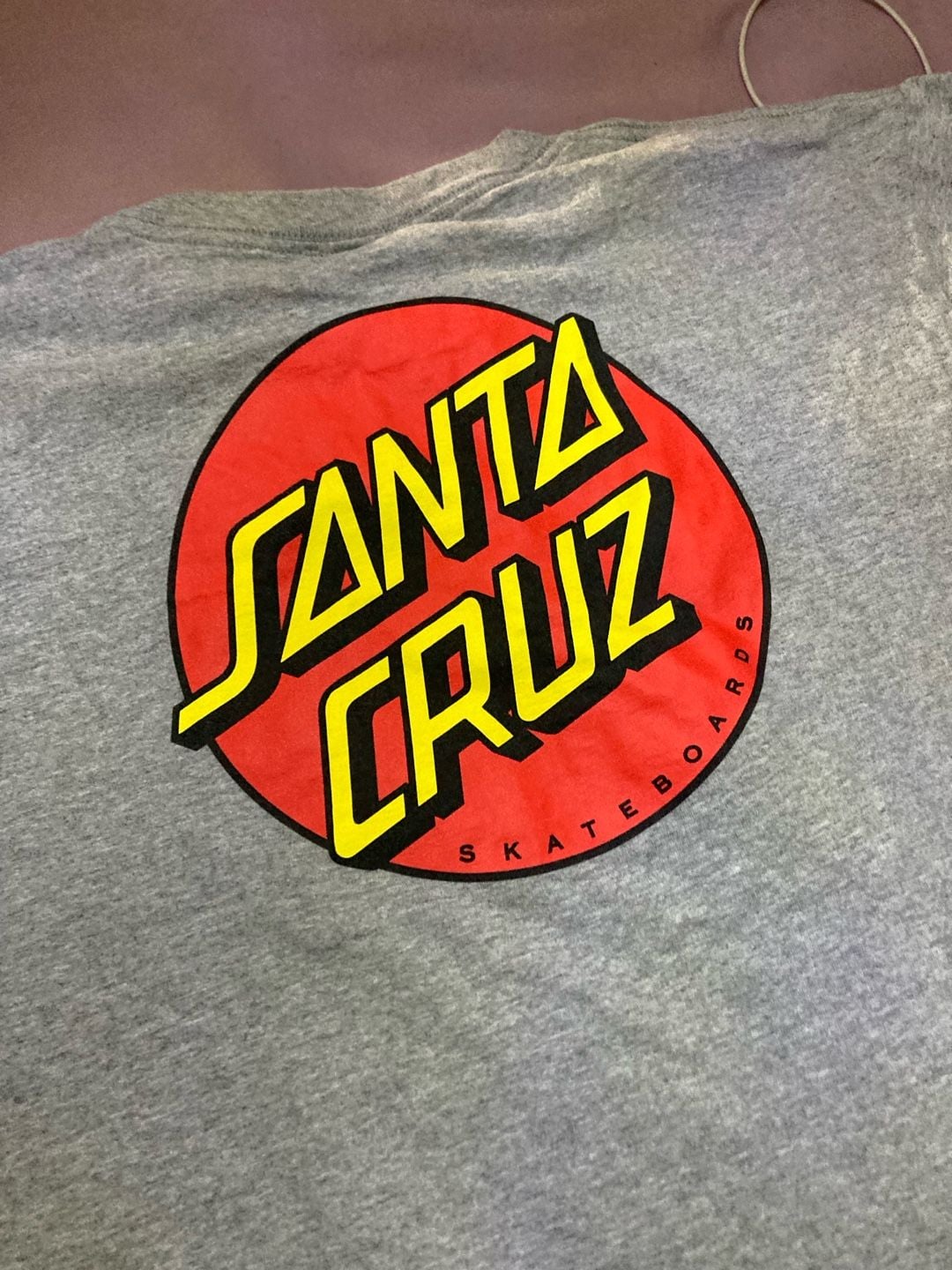 Santa Cruz Classic Dot Heather Gray Skateboarding T-Shirt 3