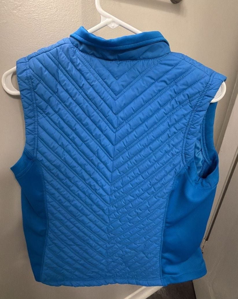 Levelwear Capital City Club Atlanta Womens M Quilted Golf Vest Blue Full Zip 7