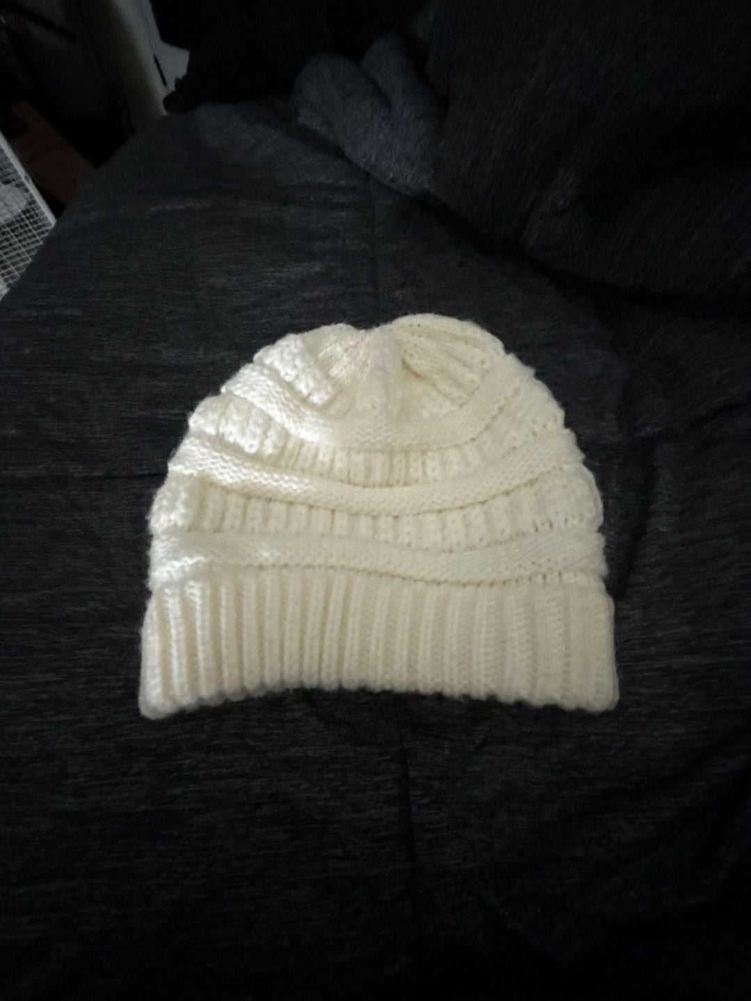 Time and Tru White Cable Knit Winter Beanie Hat 2