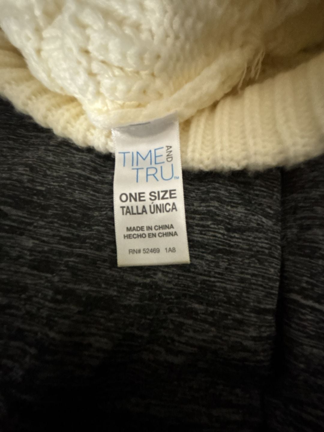 Time and Tru White Cable Knit Winter Beanie Hat 3