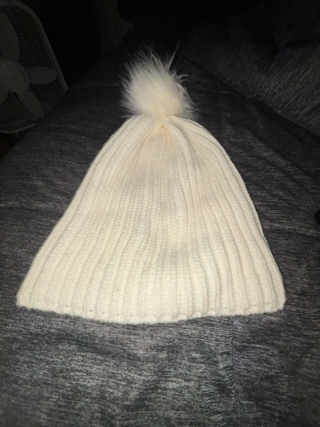 J.Crew Ivory Ribbed Pom-Pom Beanie Warm Comfy One Size 3