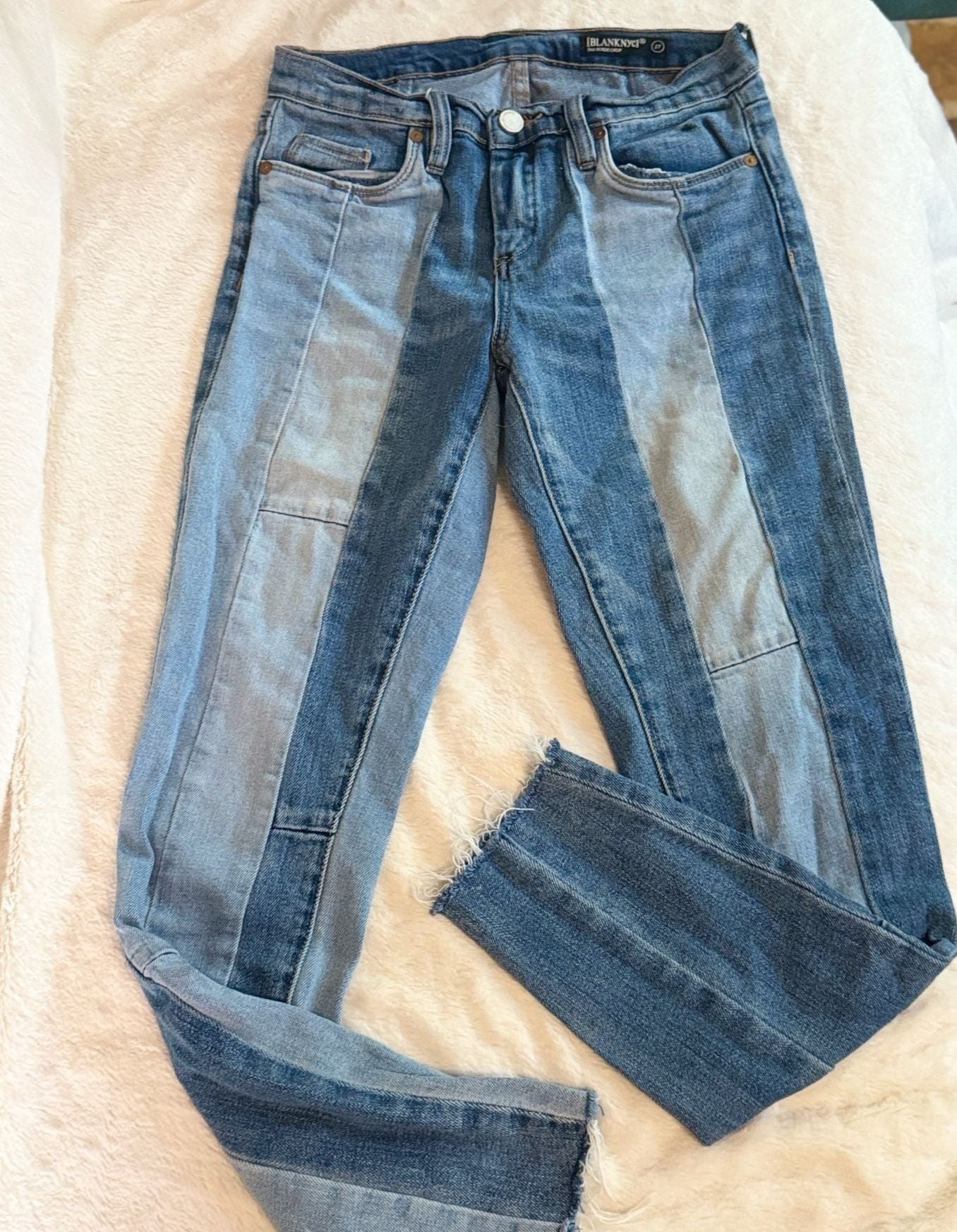 BlankNYC The Reade Crop Patched Skinny Jeans Size 27 2