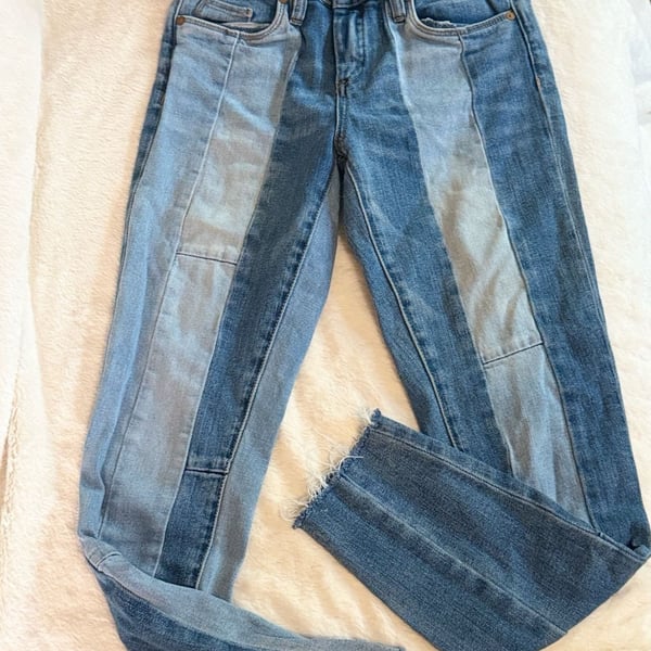 BlankNYC The Reade Crop Patched Skinny Jeans Size 27