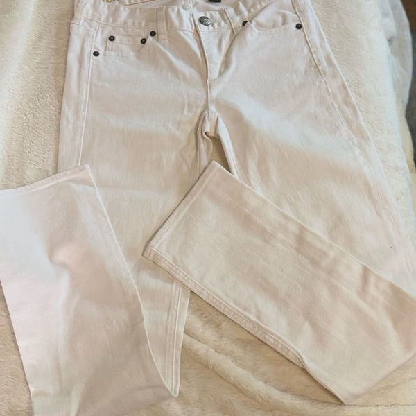 J.Crew Toothpick White Stretch Denim Jeans Size 26/S