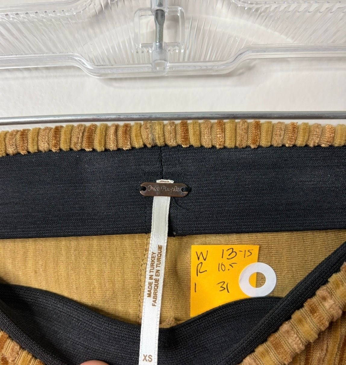 Free People Gold Ribbed Knit Flare Pants 3
