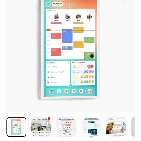 32" Cozyla Calendar Plus 2 White Digital Calendar