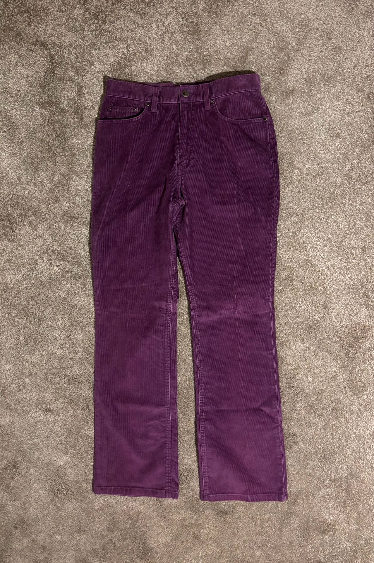 L.L.Bean Corduroy Pants Womens Size 10 Purple Cotton Straight Leg 2