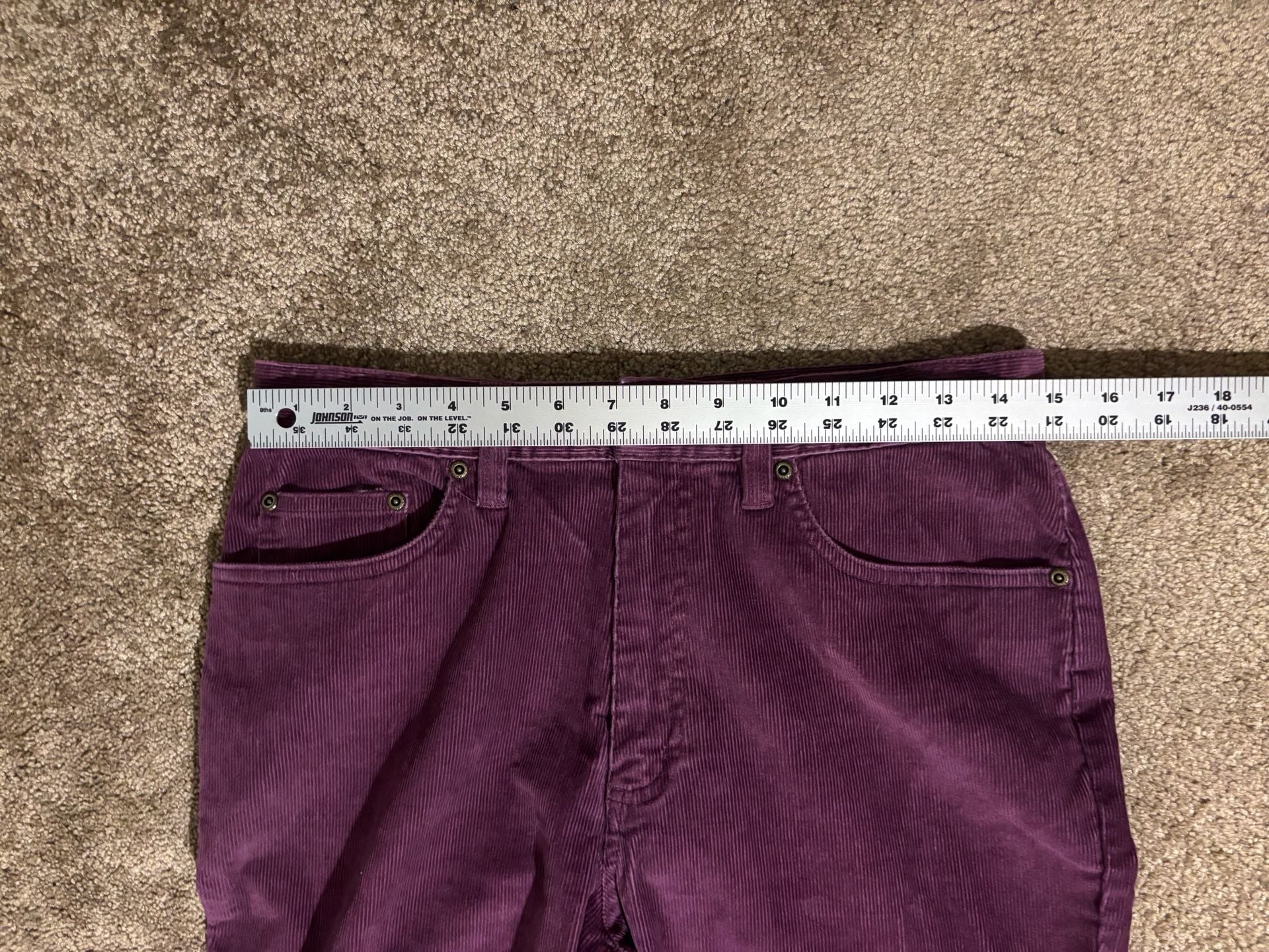 L.L.Bean Corduroy Pants Womens Size 10 Purple Cotton Straight Leg 6
