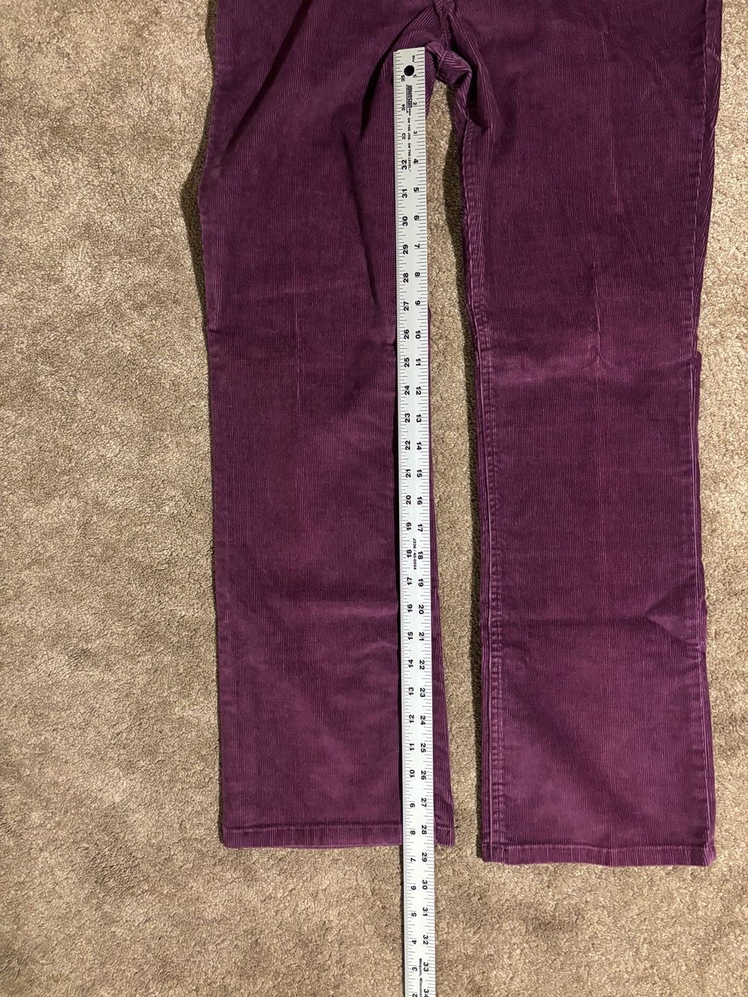 L.L.Bean Corduroy Pants Womens Size 10 Purple Cotton Straight Leg 8
