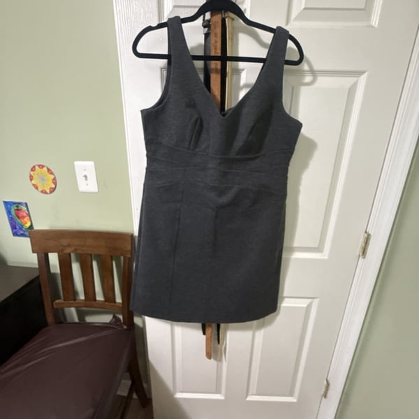 New York And Company Charcoal Gray Sleeveless Sheath Dress