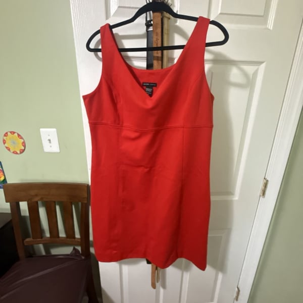 ASL Red Sleeveless V-Neck Sheath Dress Size 8-10