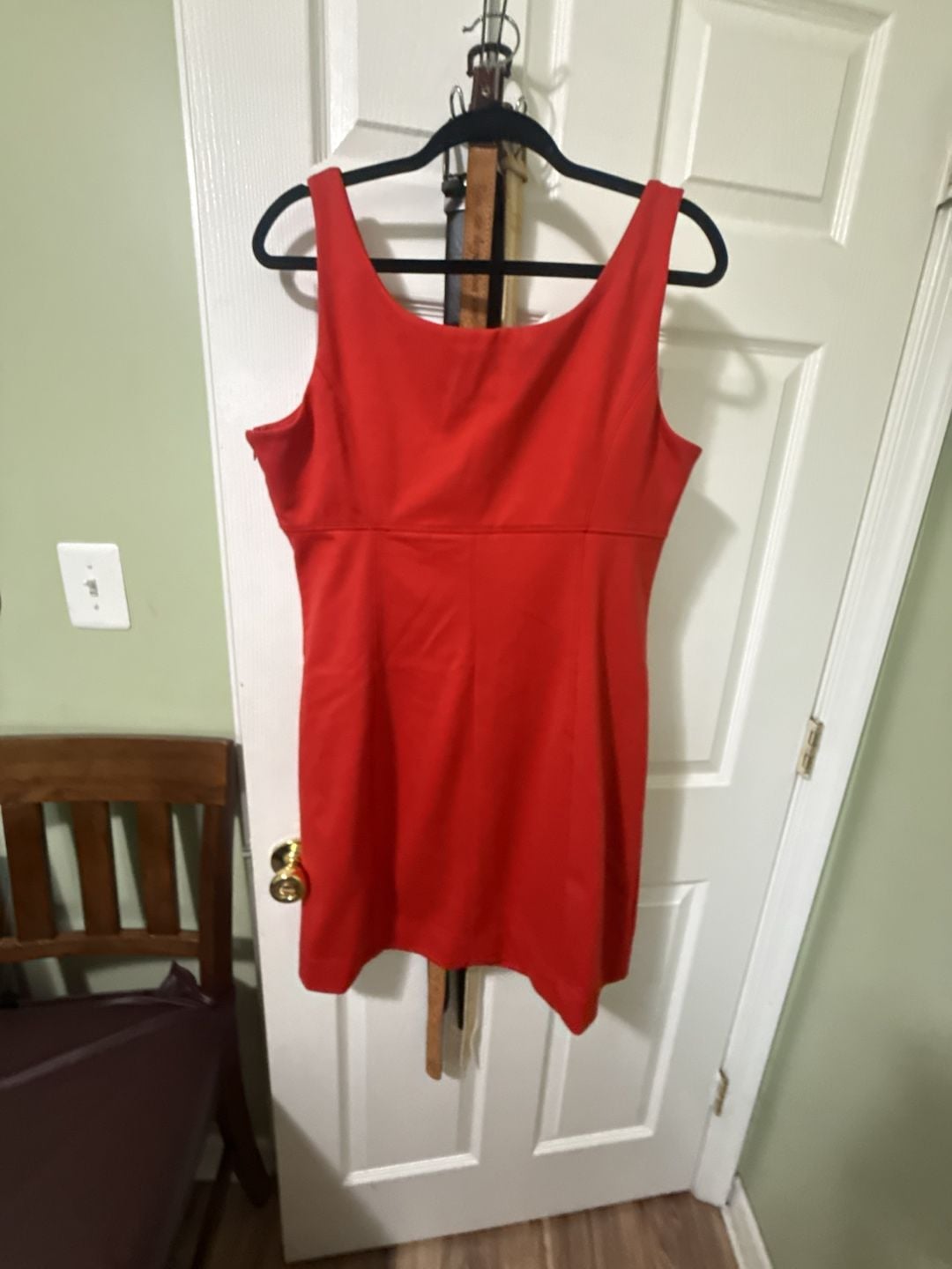 ASL Red Sleeveless V-Neck Sheath Dress Size 8-10 3