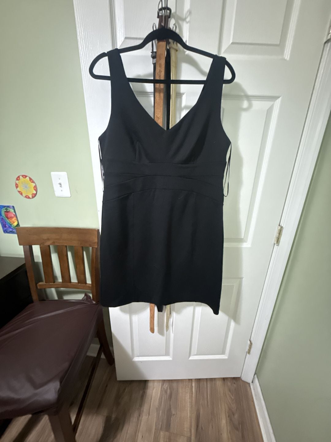 Black Sleeveless V-Neck Mini Cocktail Dress 2