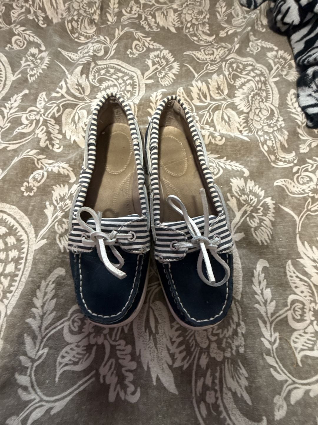 Croft & Barrow Women's Blue Striped Boat Shoes 2