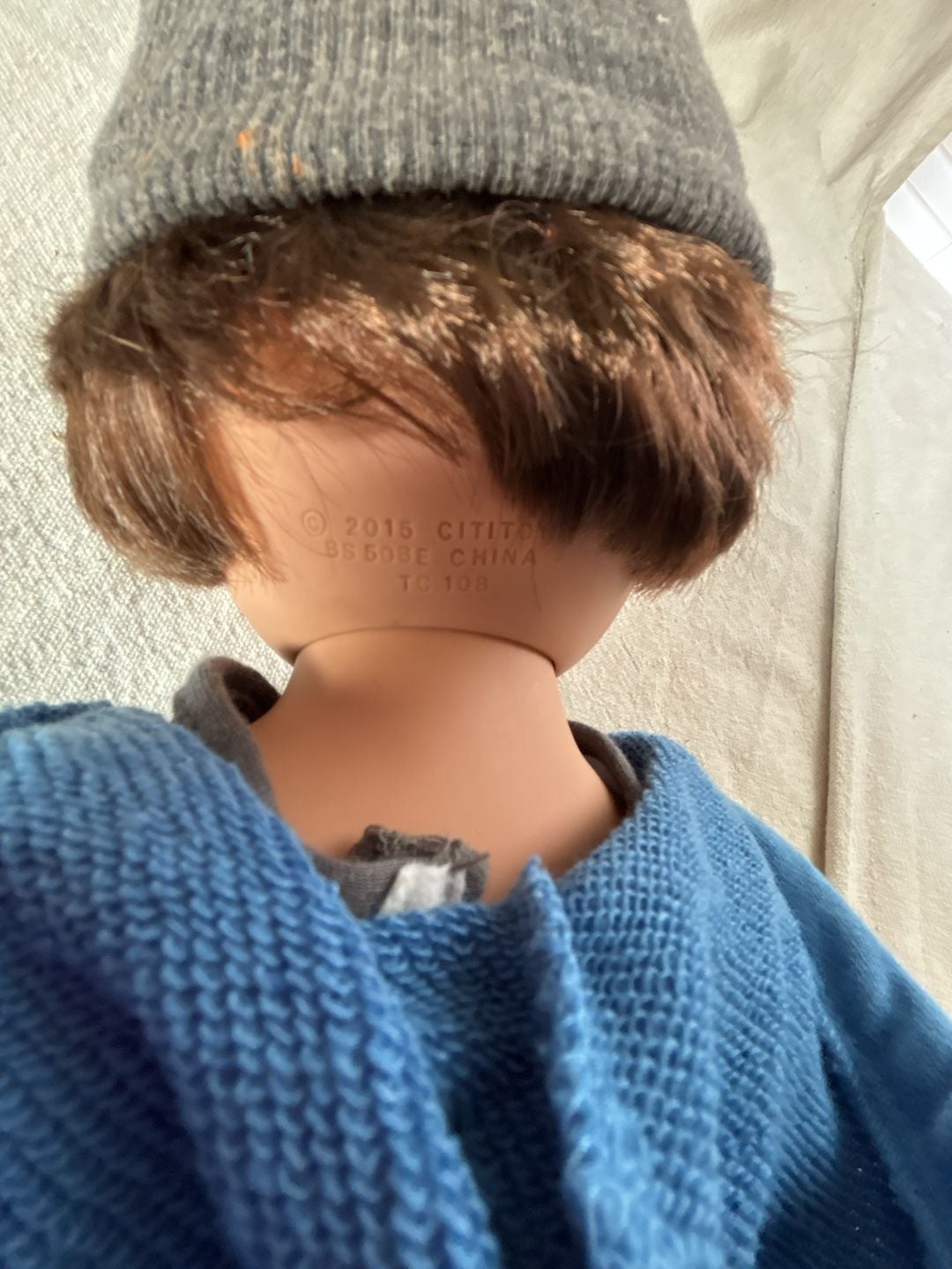 Citytoy Boy Doll with Blue Zip-Up Hoodie, Graphic nike Tee, Jeans, and Beanie 3